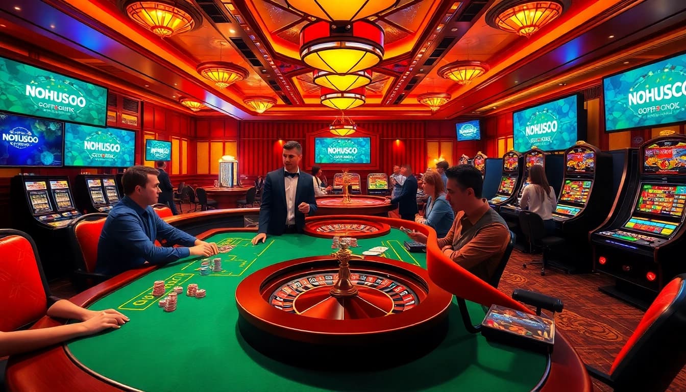 Experience thrilling gambling at nohu900.in.net with vibrant casino tables and winning moments.