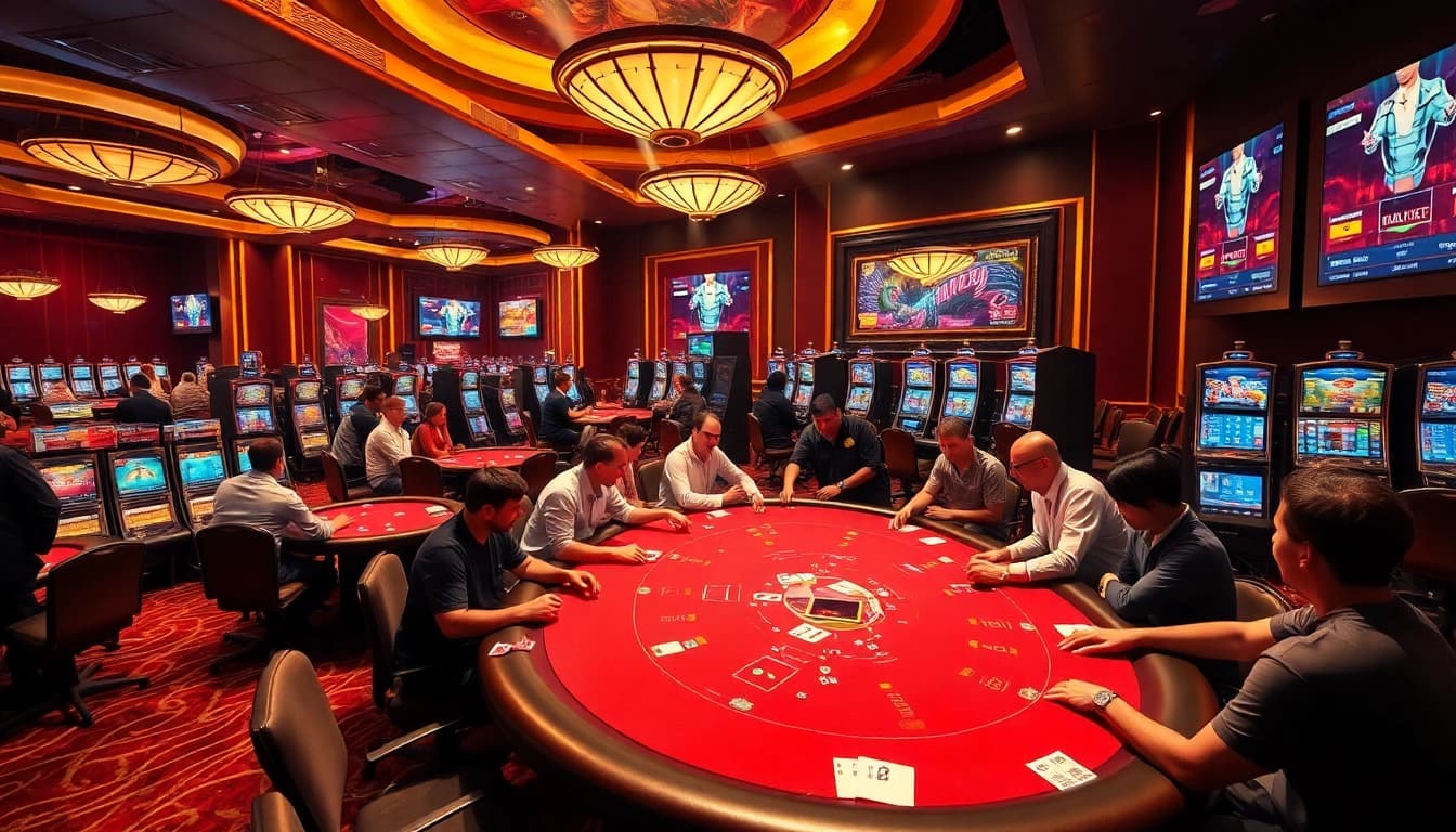 Players enjoying classic games at Rikvip with vibrant tables and exciting gaming interfaces.