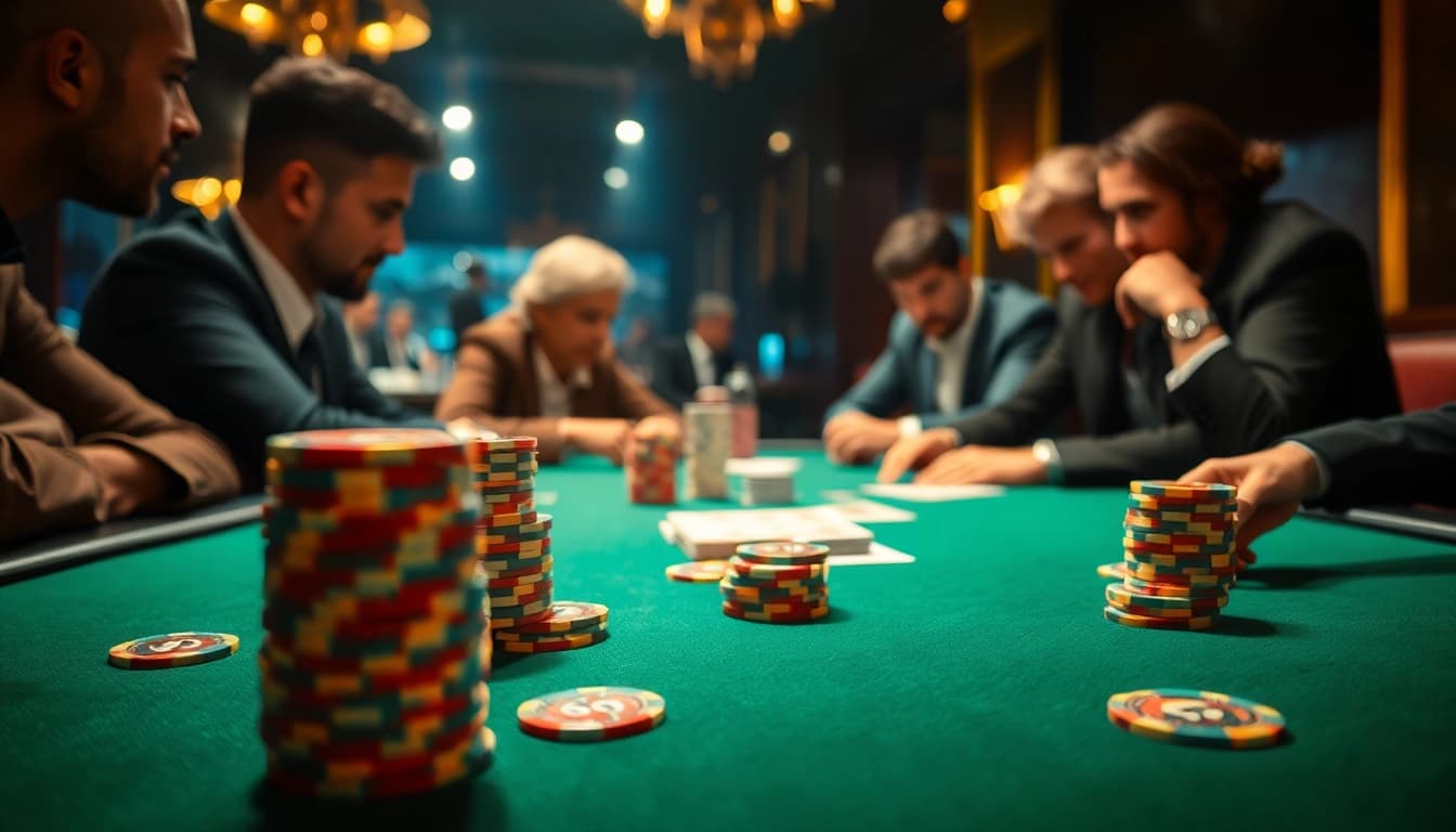 Menangkan permainan poker di toto7788 dengan suasana kasino yang mewah dan penuh semangat.