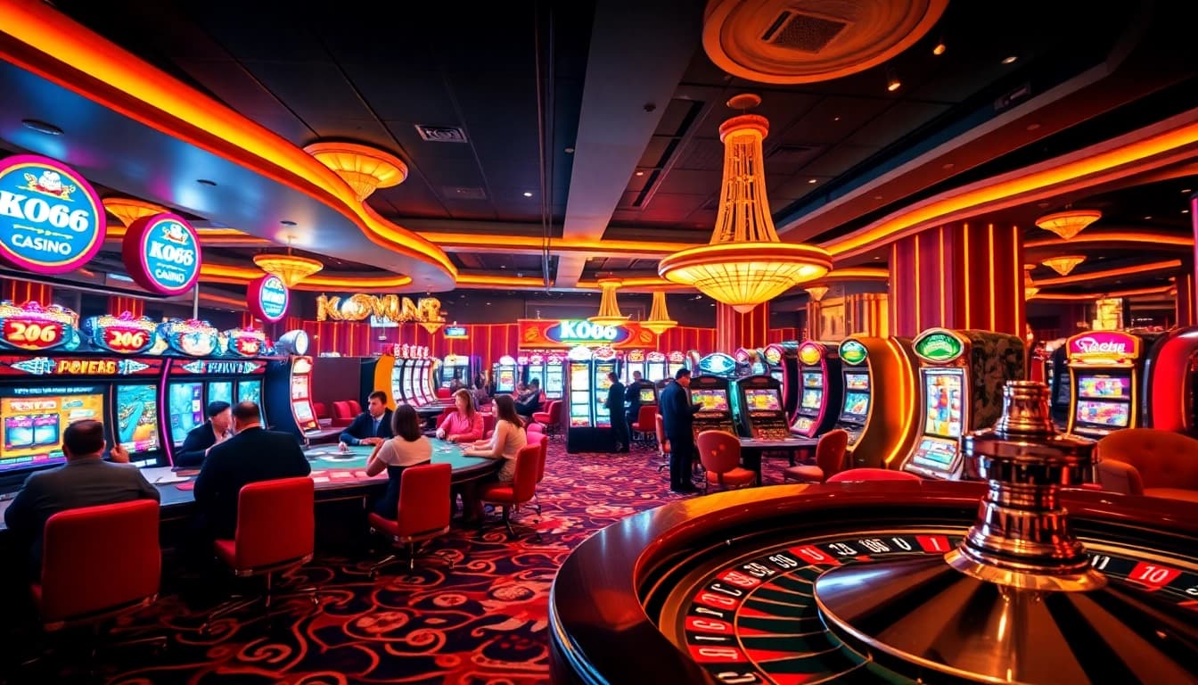Players enjoying their favorite games at KO66's lively casino, capturing the excitement of gambling.