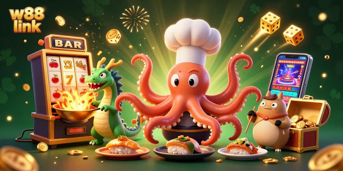 Experience the thrilling w88 link at a vibrant online casino featuring dynamic characters and gold-filled excitement.