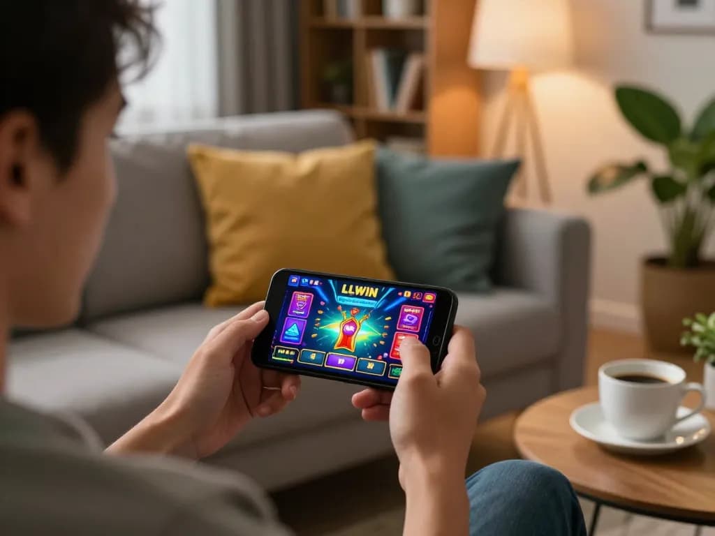 Engaging gameplay experience on the LLWIN app, showcasing a player immersed in online casino action.