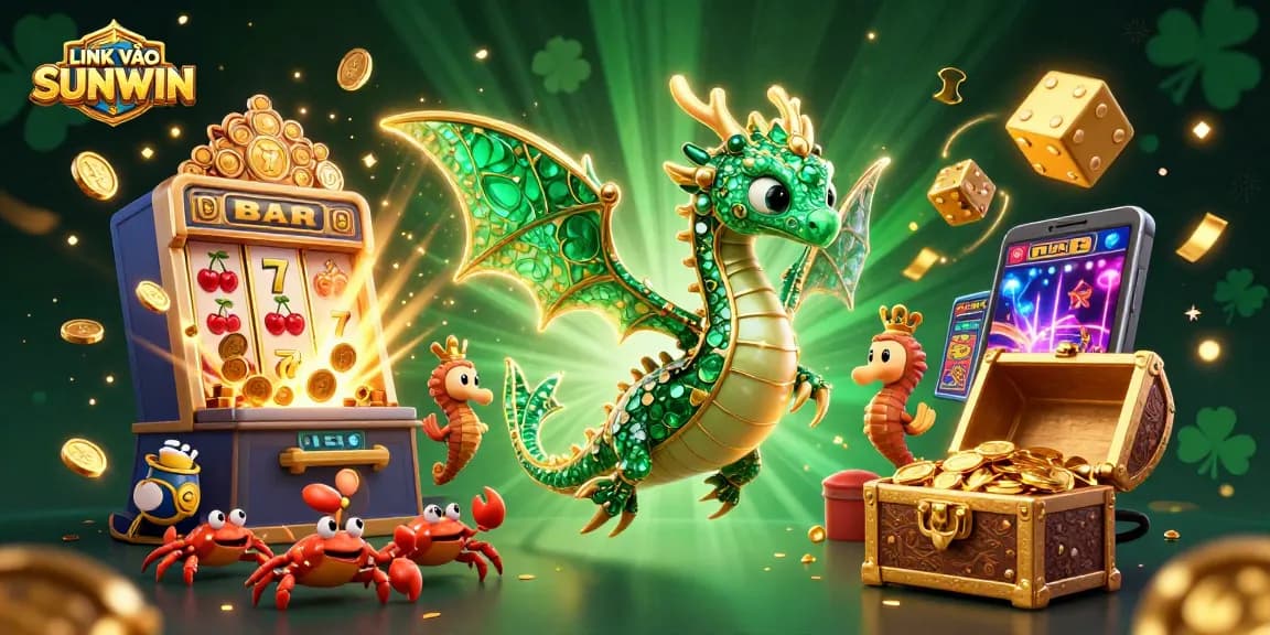 Engage with vibrant gaming fun at LINK VÀO SUNWIN, featuring an enchanting sea dragon and dynamic slot action.