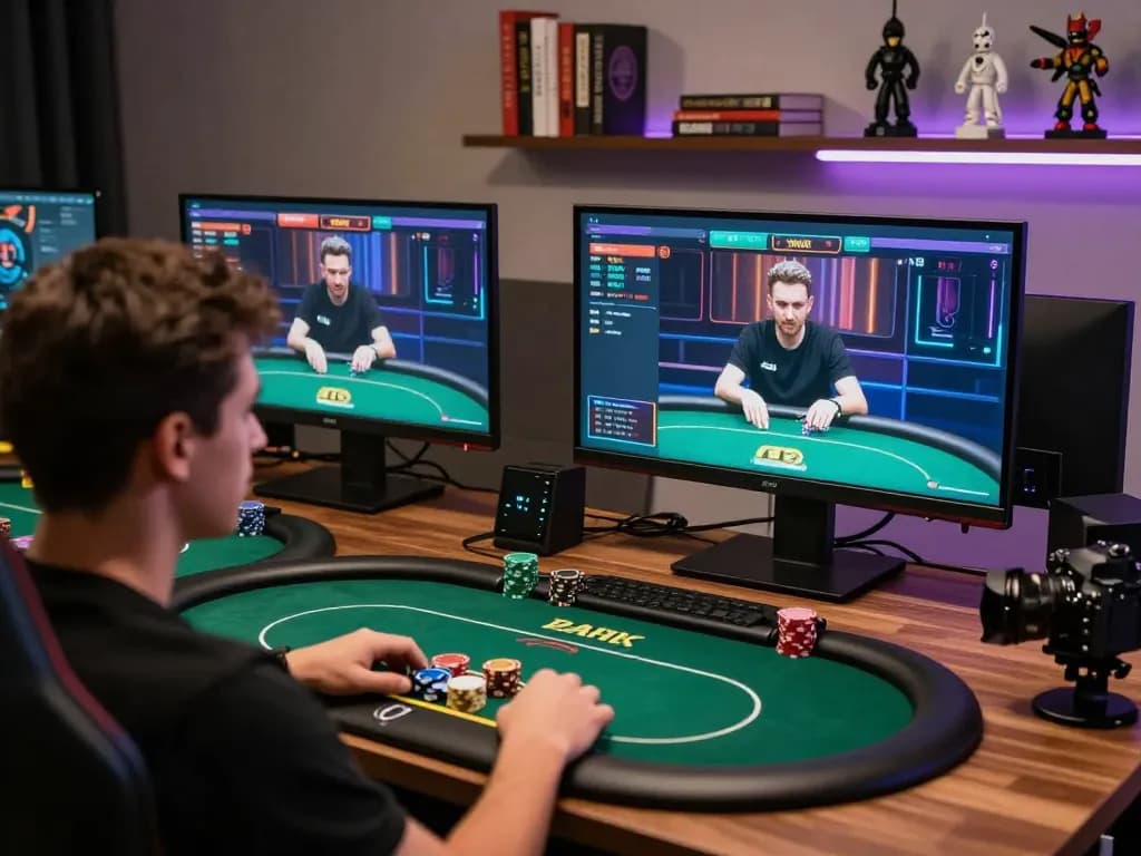 Engaging online poker session capturing strategic moves and decision-making for Alternatif Dewapoker.