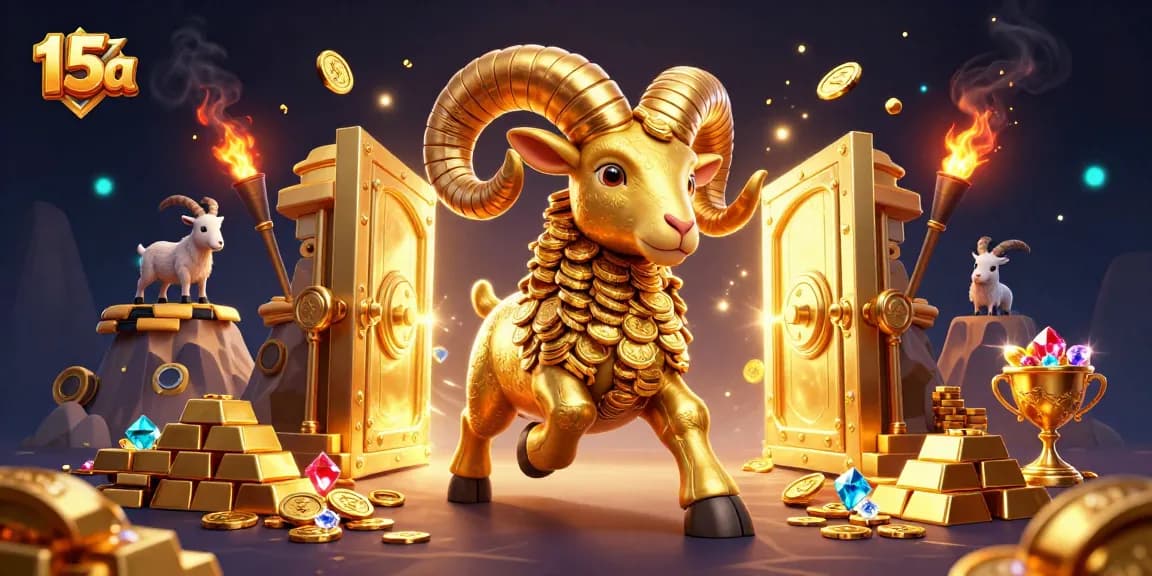 Jogue no 15a com a energia de um carneiro dourado em cena vibrante de cassino.