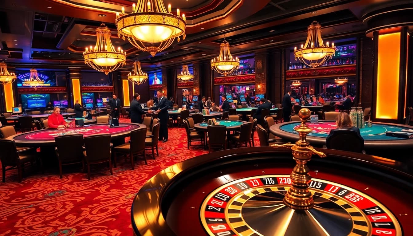 Cucu777 gamers placing bets at a vibrant casino table with colorful chips and cards.