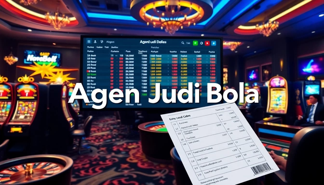 Agen Judi Bola betting interface showcasing excitement and professionalism in a modern casino environment.