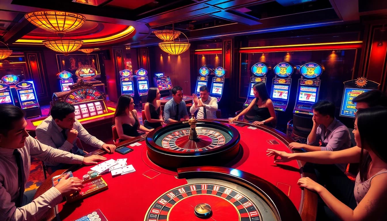 Players experiencing thrilling gameplay at https://shbetapp.app/ with vibrant casino visuals and action.