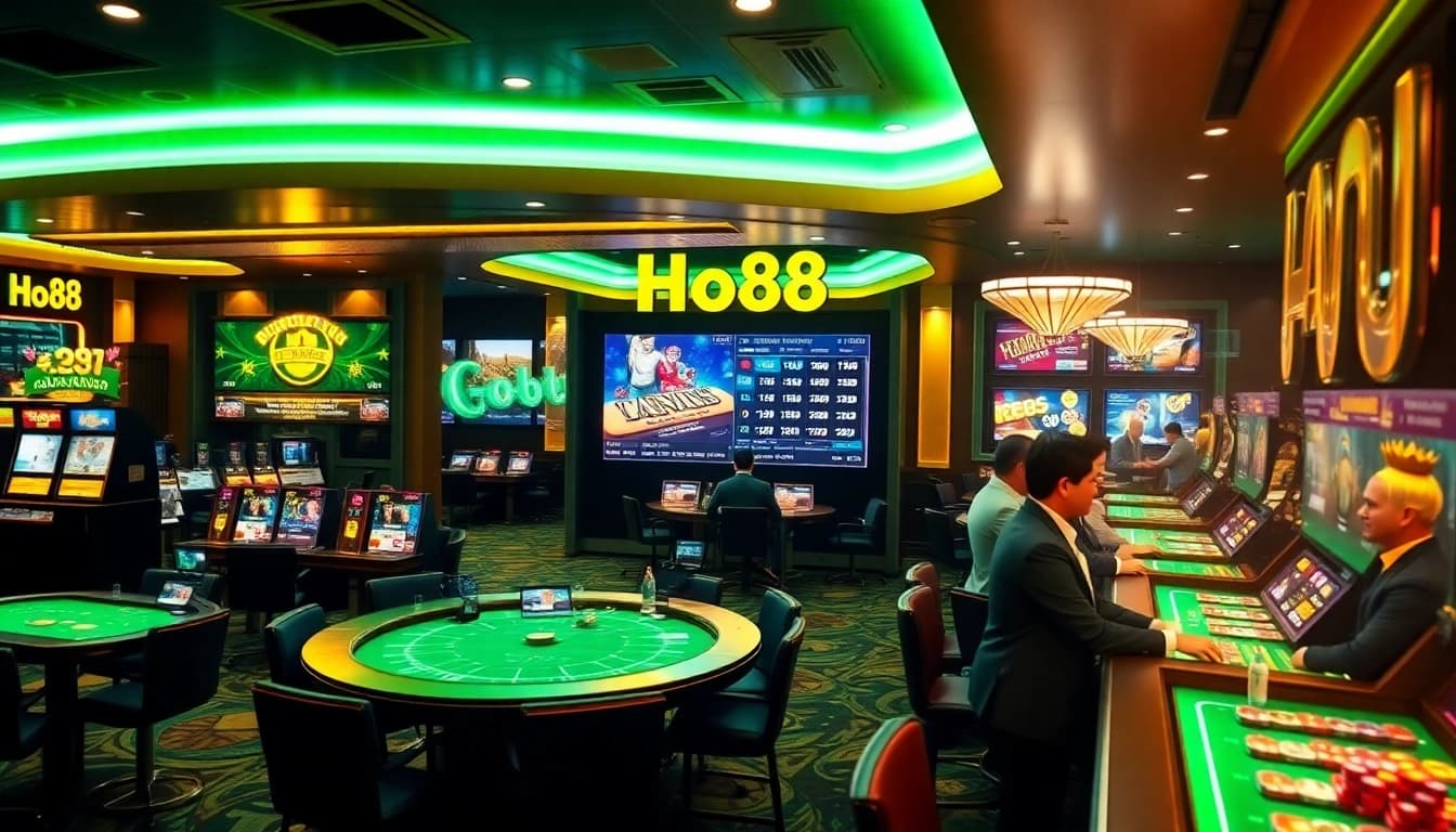 Ho88 online gambling interface showcasing diverse games and user-friendly design.