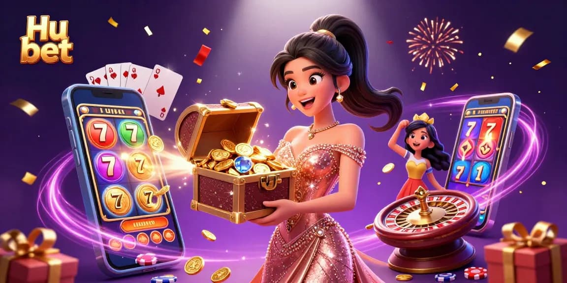 Spin to win with Hu bet as treasures overflow in a vibrant casino scene, captivating gamers.