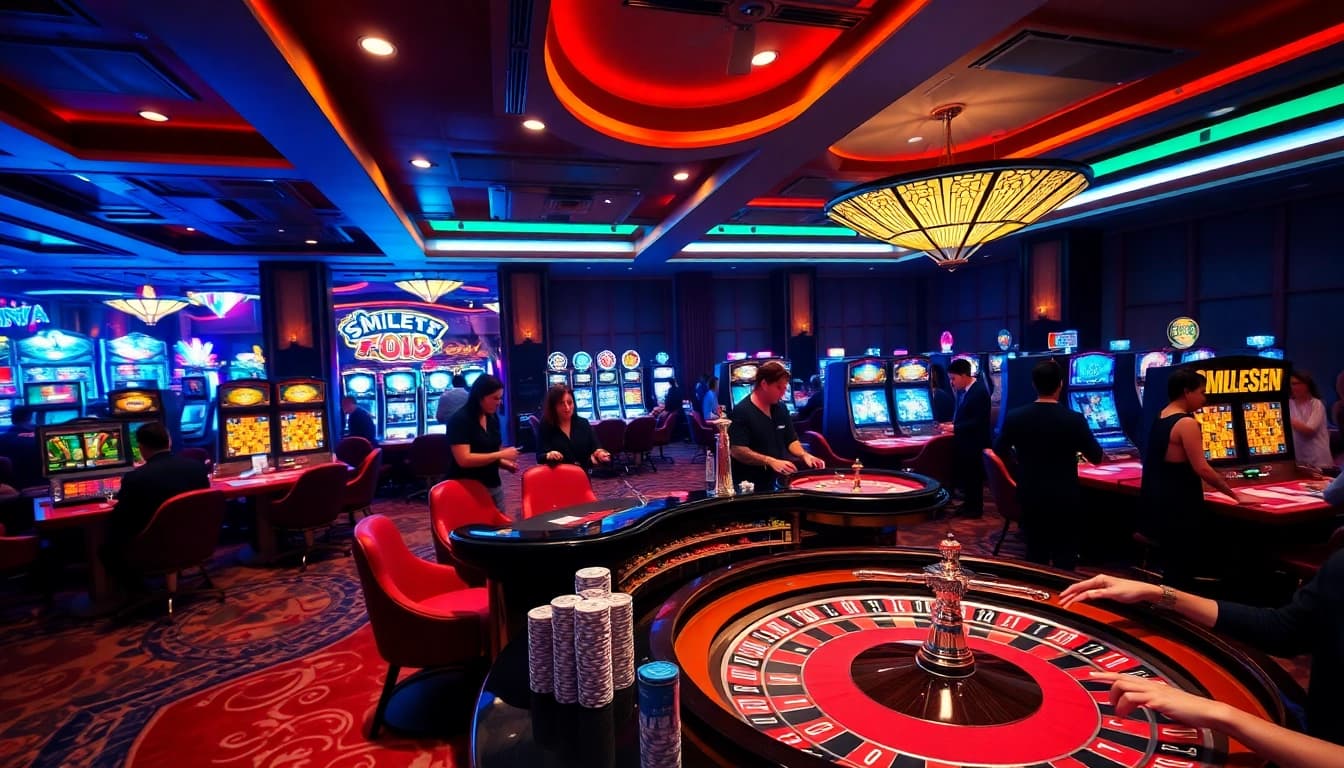 Engaging scene of players enjoying casino games, highlighting the excitement of HB88.