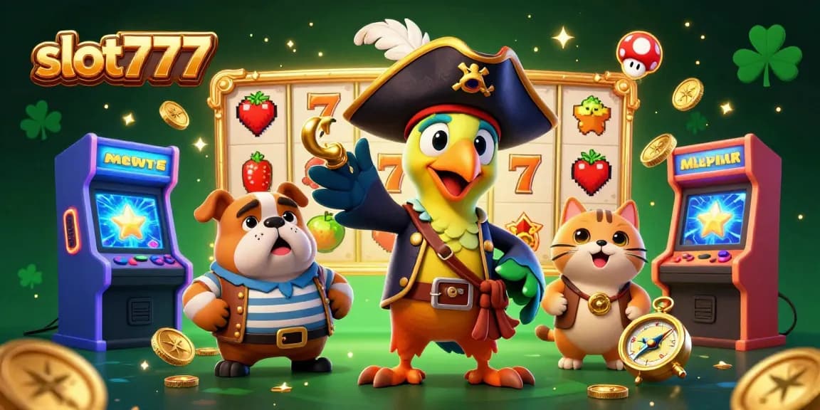 Experience thrilling slot777 adventures with vibrant characters and engaging slot machine visuals.