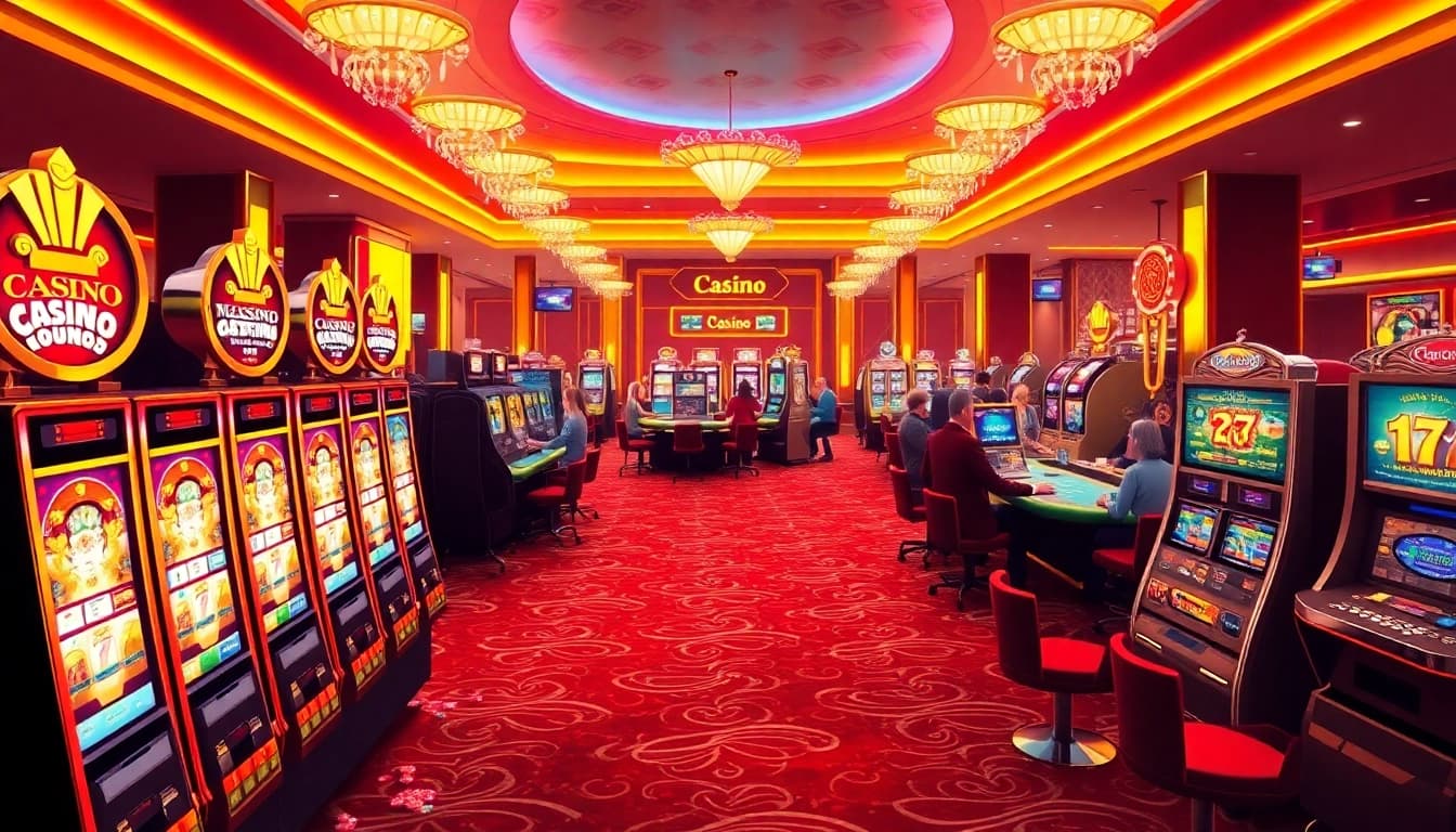 Experience vibrant Online Casino gaming atmosphere with engaging players and dynamic gaming setups.