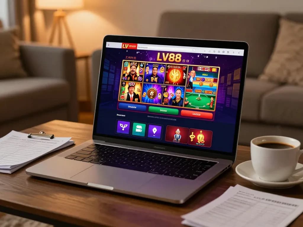 Engaging live dealer game on LV88's online casino interface showcasing vibrant visuals and user-friendly design.
