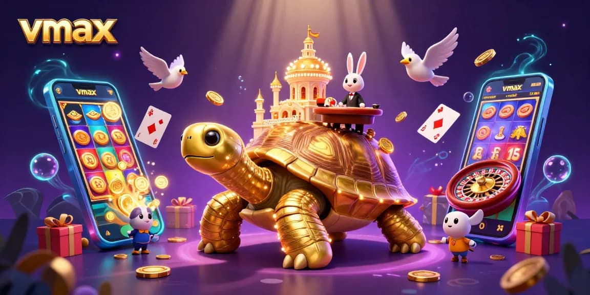 Win big at VMAX with a golden tortoise casino adventure and exciting gaming elements.