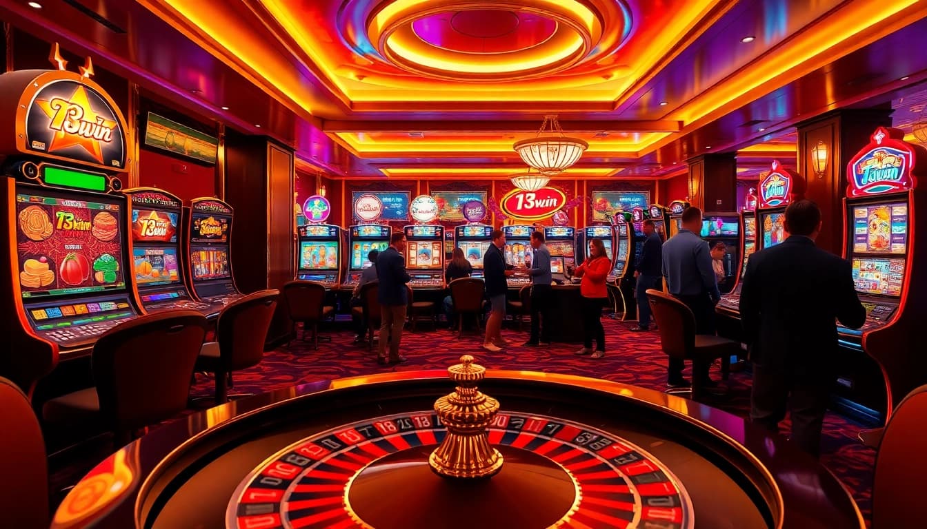 Experience thrilling gameplay at 13win's vibrant slot machines and casino tables.