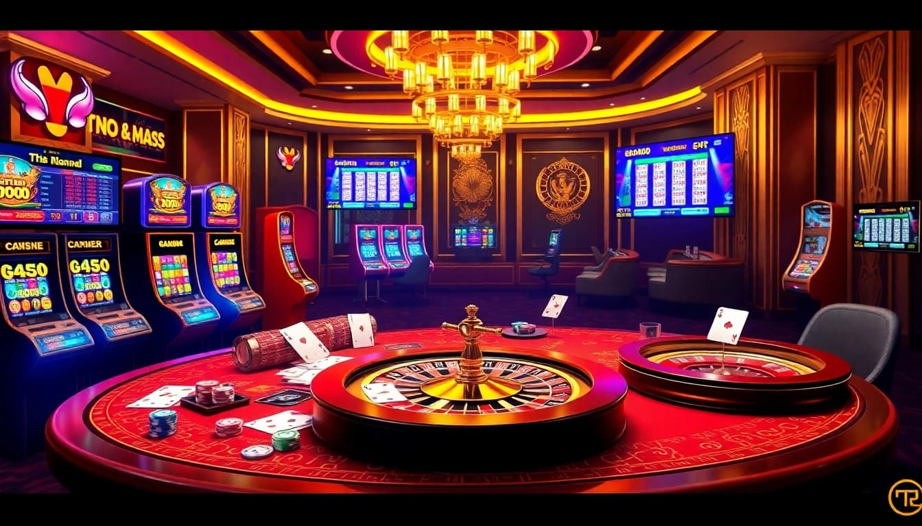Engaging gaming scene featuring Tool xổ số siêu tốc with roulette, cards, and vibrant casino ambiance.