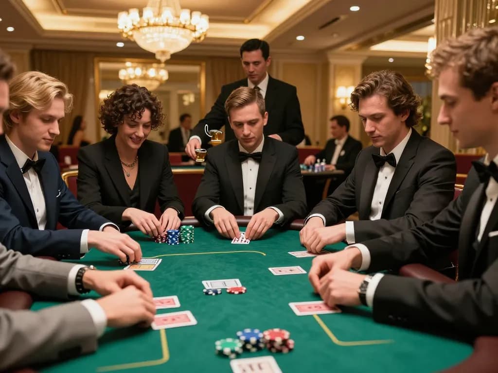Người chơi tham gia vào trò chơi poker căng thẳng tại sòng bạc LUCK8, thể hiện những nước đi chiến lược và tinh thần đồng đội.