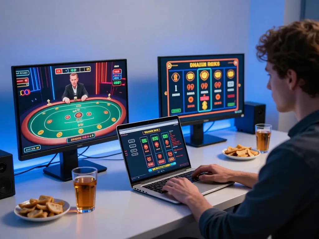 Engaging online gaming moment with msg777 shown on multiple screens, highlighting strategic play.