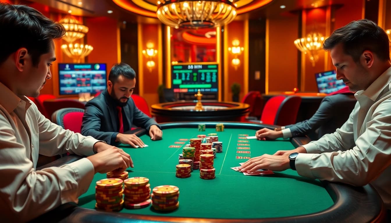 Experience the excitement of winning at 58win poker tables surrounded by vibrant casino energy.