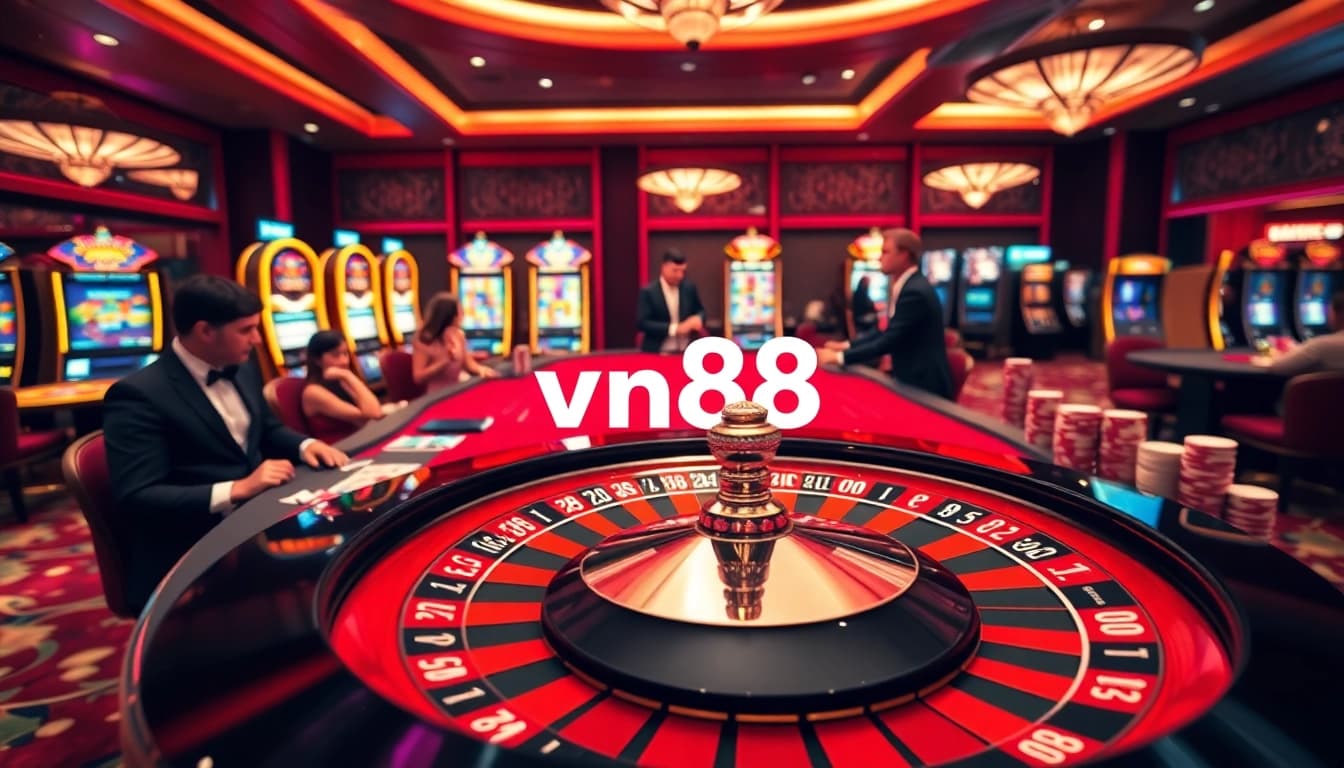 Experience thrilling games at vn88 casino with vibrant tables and exciting slot machines.