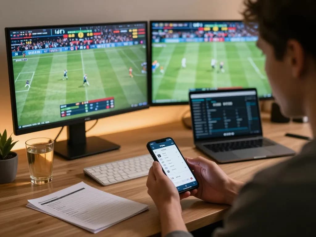 Engaged user placing bets on KP88 app while analyzing live sports odds.