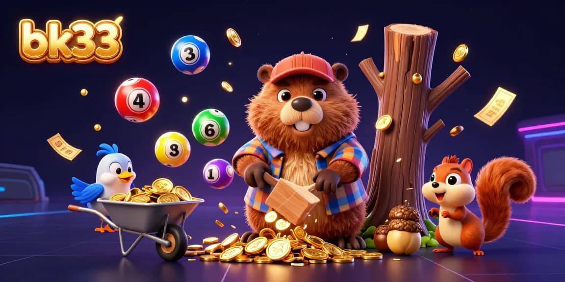 Experience exciting wins with bk33 in a vibrant 3D casino scene featuring playful characters and dynamic elements.