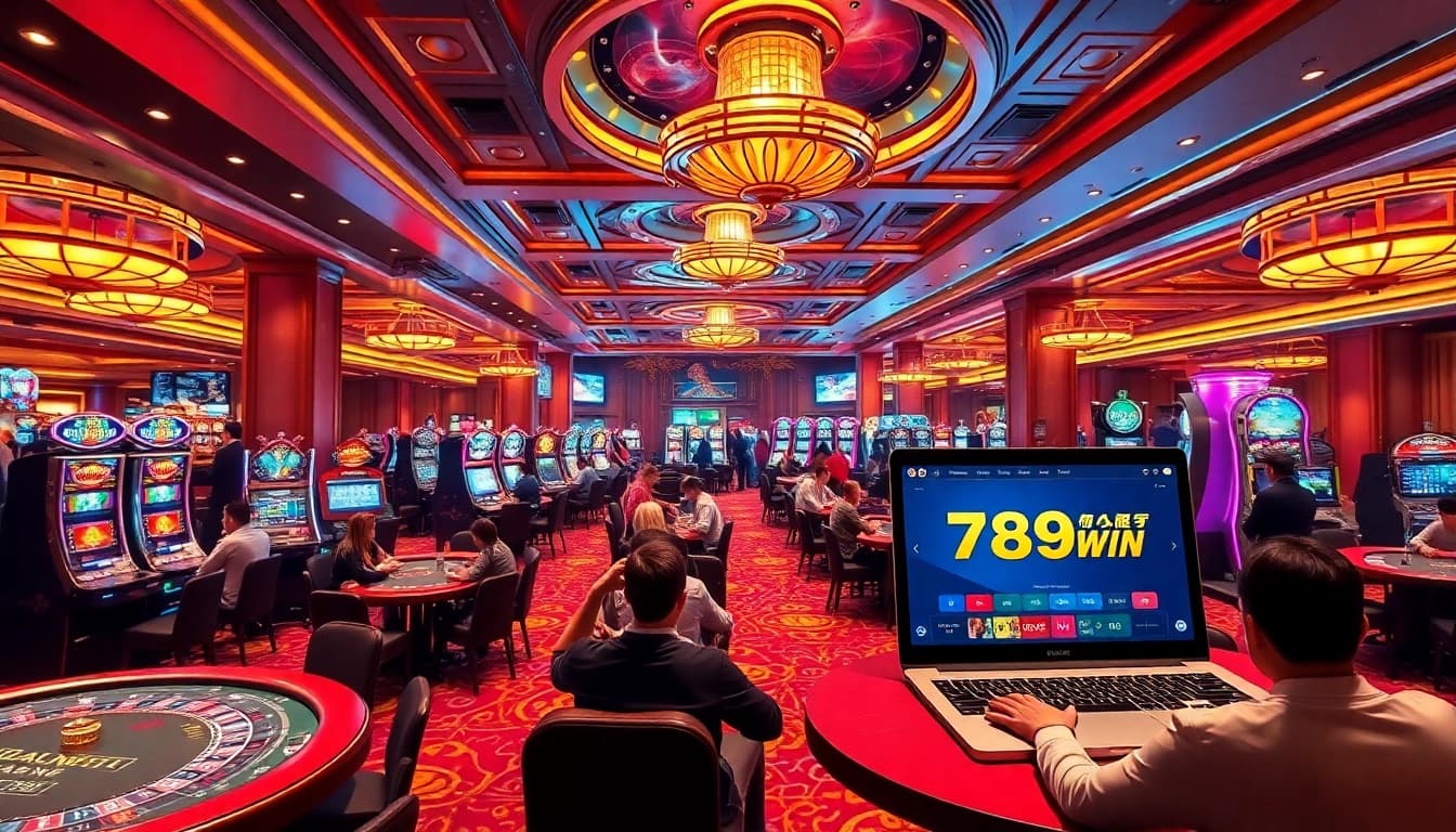 Engaging players exploring games at 789win casino, showcasing vibrant slots and tables.