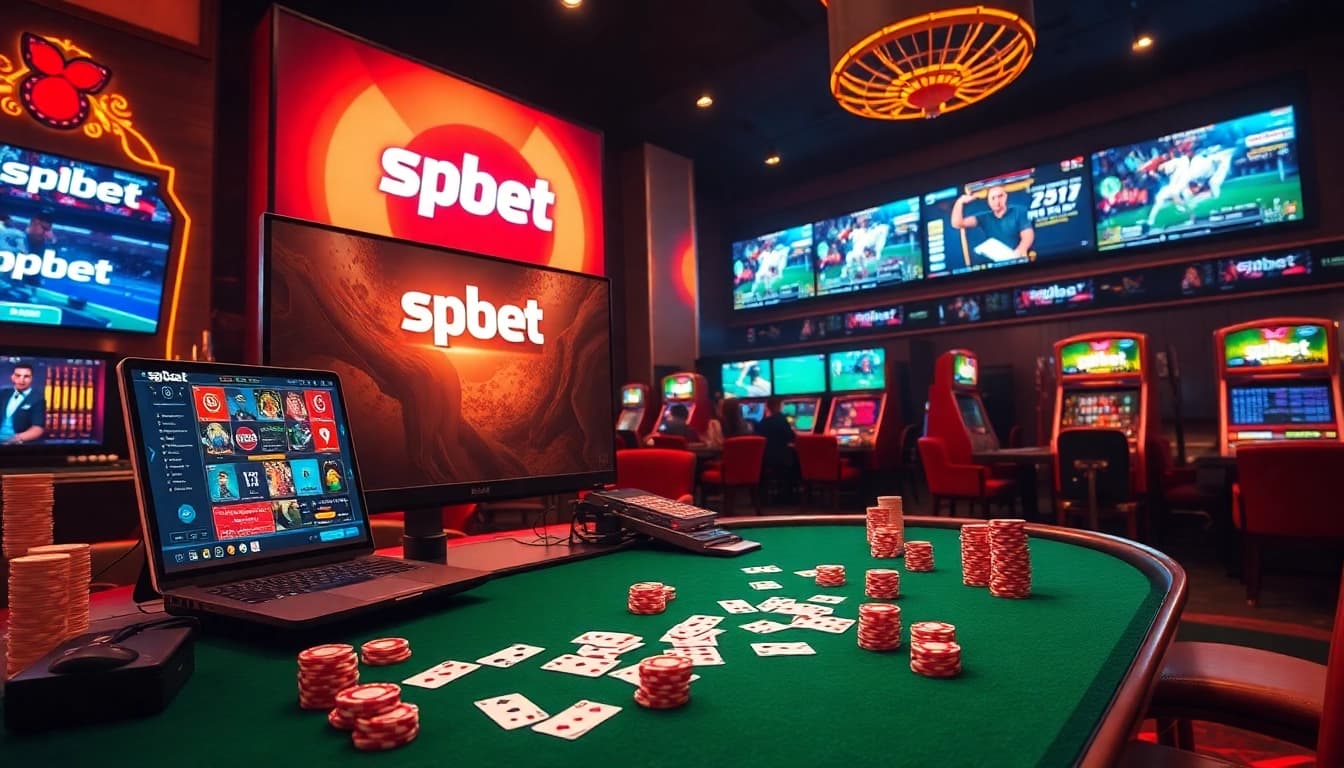 Experience thrilling gameplay with sp8bet’s dynamic online casino featuring vibrant chips and slot machines.