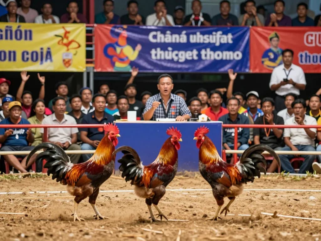 Experience thrilling đá gà trực tiếp thomo action with fierce roosters in a lively arena.