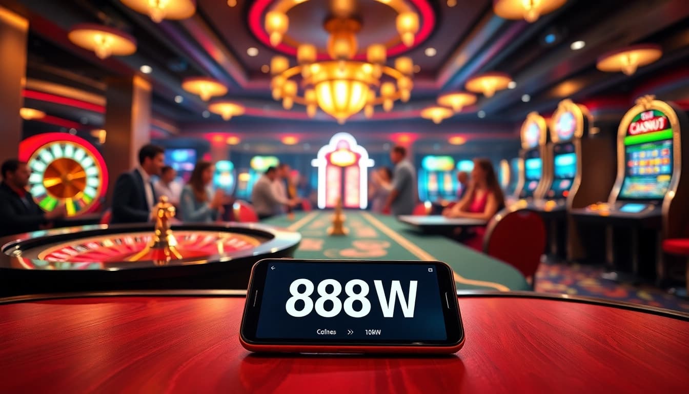 Players enjoying exciting games at 888NEW casino with vibrant slot machines.