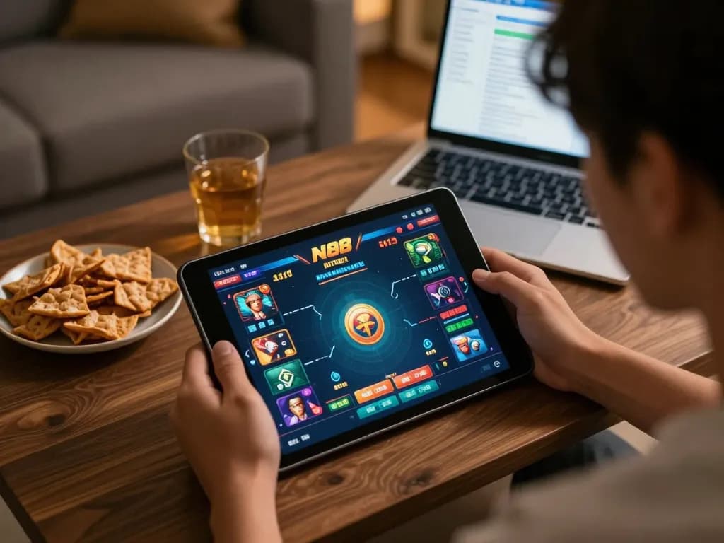Nk88 game online interface displayed on tablet as player engages in strategic gameplay.
