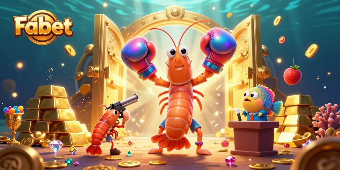 Fabet presents an electrifying 3D scene showcasing cartoon marine heroes racing to jackpot wins.