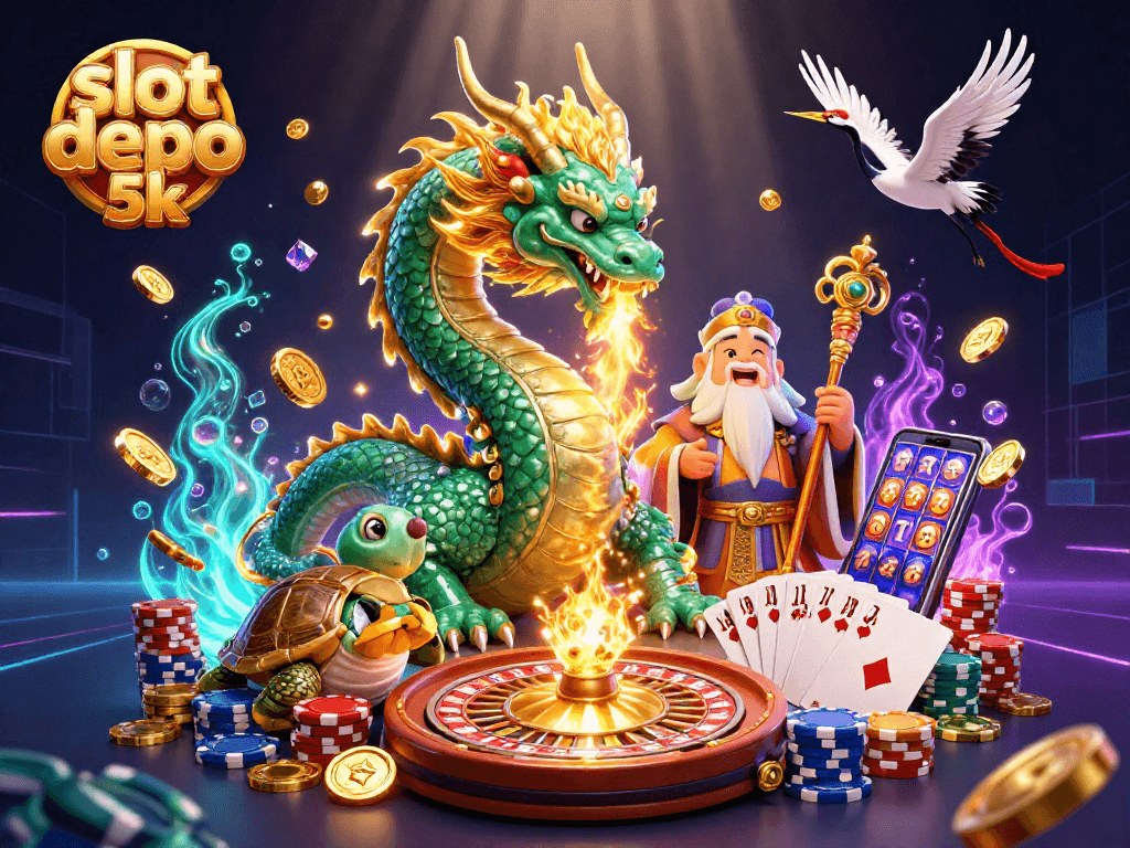 Engage in thrilling gameplay with slot depo 5k featuring a majestic jade dragon and lucky symbols