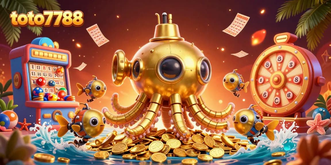 Experience the thrill of toto7788 lottery games with this vibrant and dynamic 3D illustration.