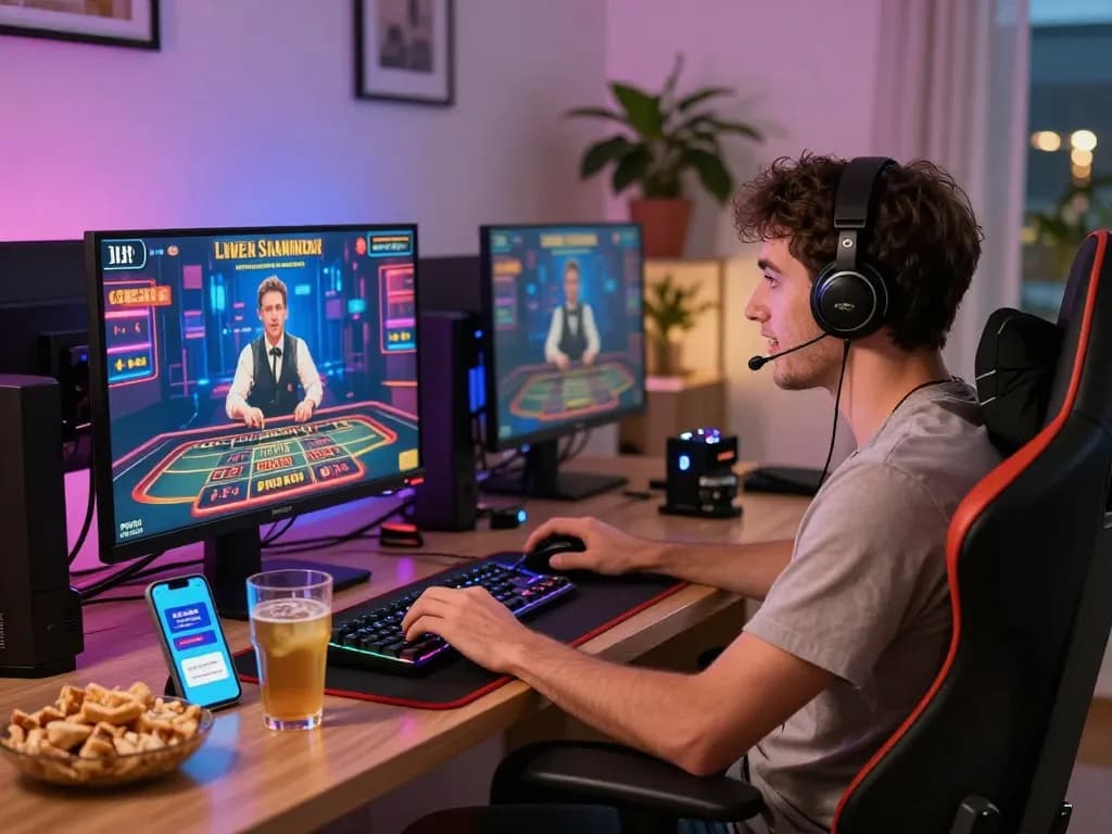Player engaging with 32win live casino, showcasing immersive online gaming experience.