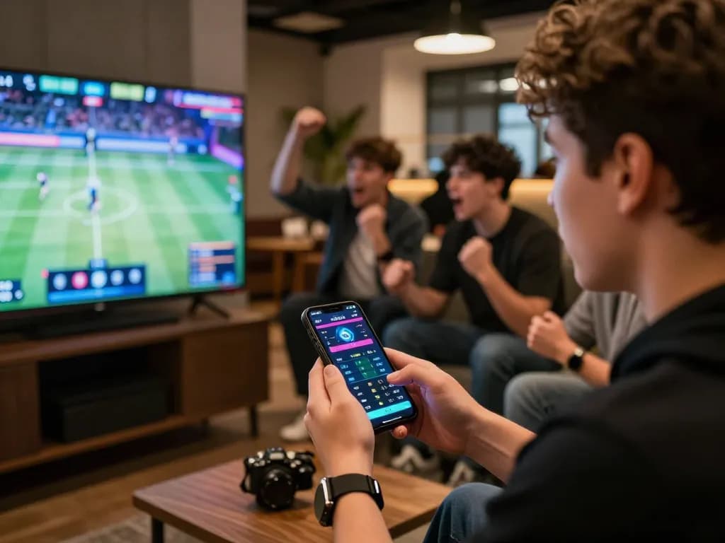 Engaging esports betting scene in Singapore with a user accessing betting odds on a smartphone