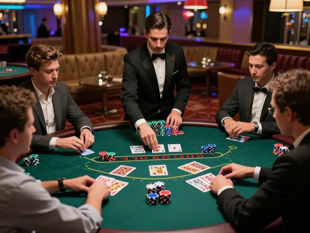 Players at SC88 strategically competing at a blackjack table during an exciting casino night.