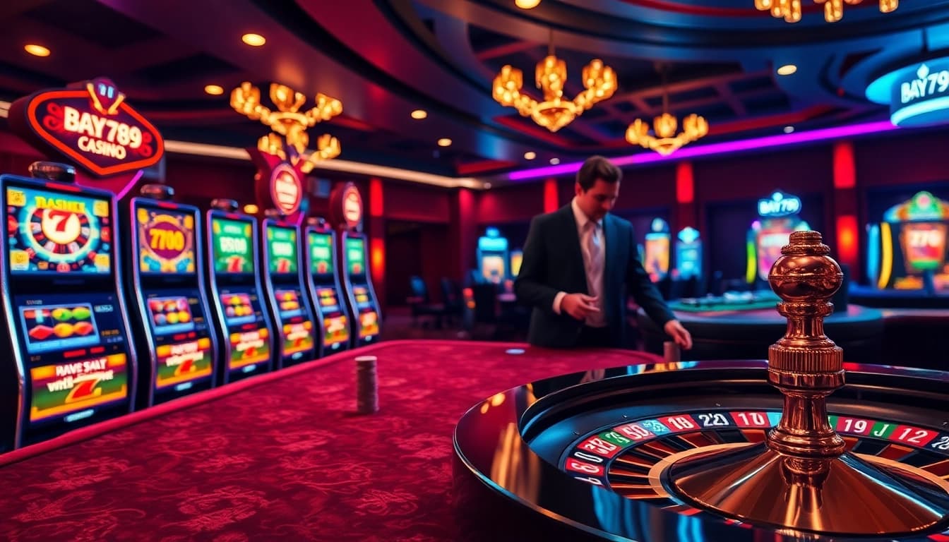 Experience the thrill of Bay789 with luxurious casino settings and exciting gameplay.
