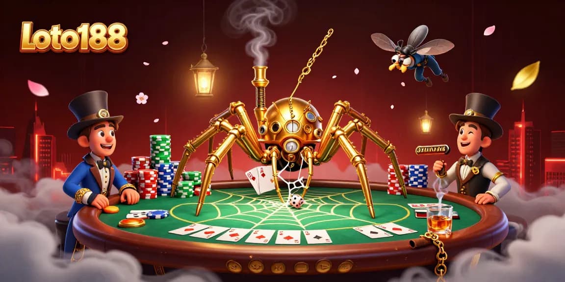 Loto188 offers thrilling poker gameplay with a captivating 3D steampunk illustration.