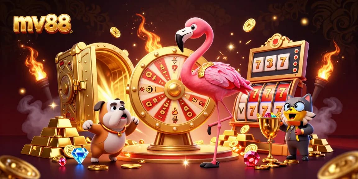 Spin the giant prize wheel at mv88, featuring vibrant colors and exciting prize reveals.