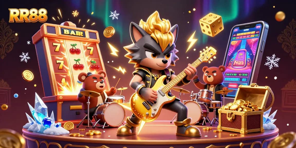 RR88 promotes excitement in online gaming with a vibrant casino scene featuring winning elements.