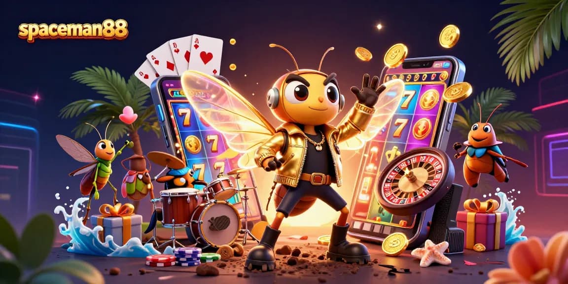 Experience the thrilling slots with spaceman88 amidst vibrant casino action and energy.