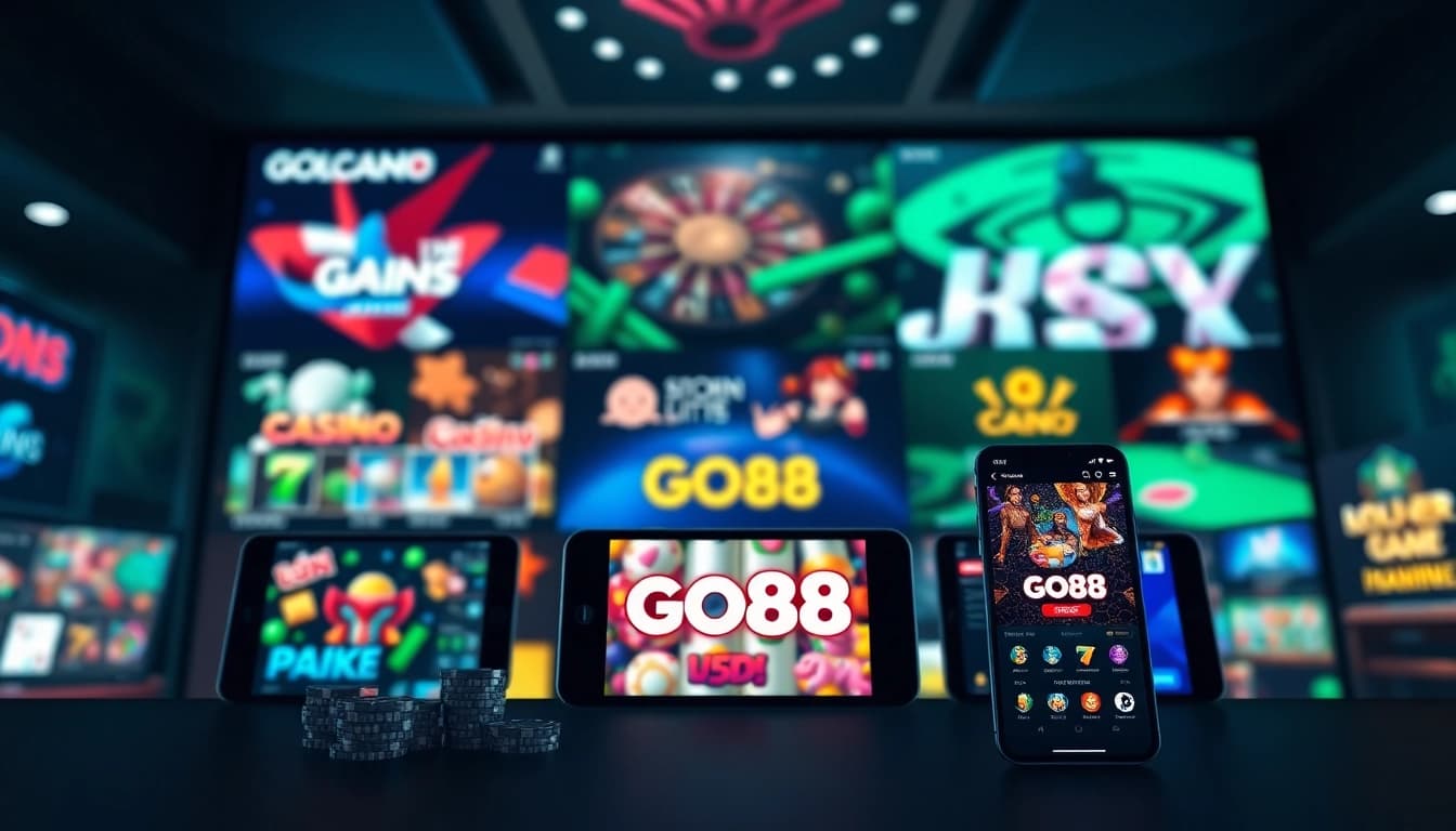 Engaging GO88 online gaming platform interface showcasing diverse games in a modern digital setup.