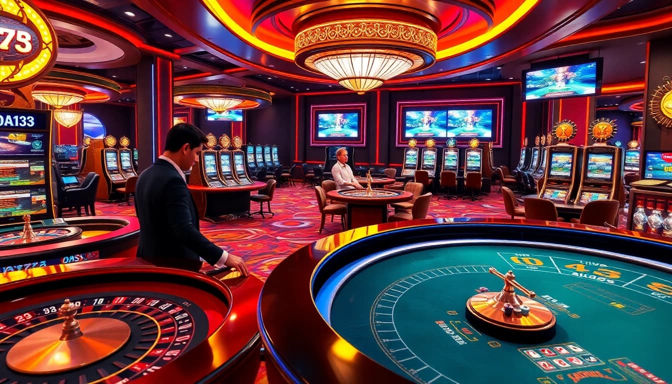Experience the excitement of Goal123 with dynamic gaming action and luxury casino visuals.