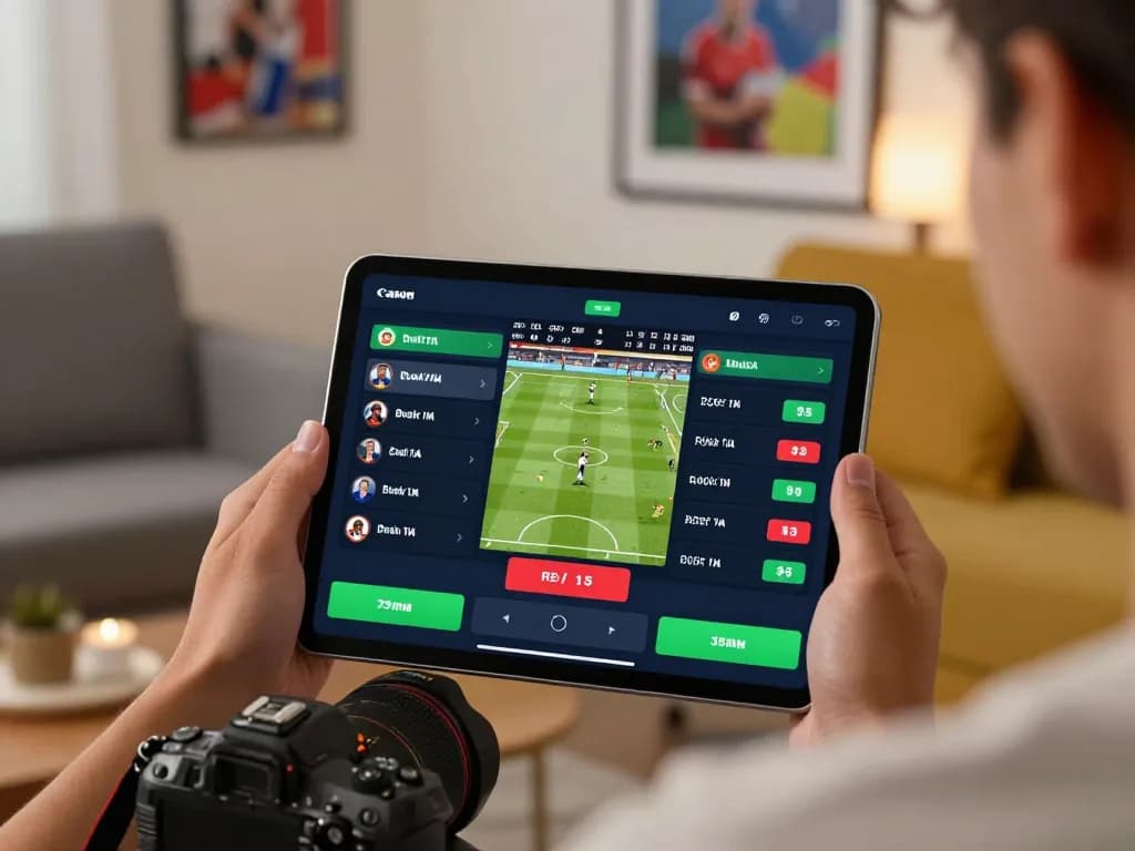 Placing bets on a Bet88 online sports betting app, showcasing user engagement and vibrant interface.