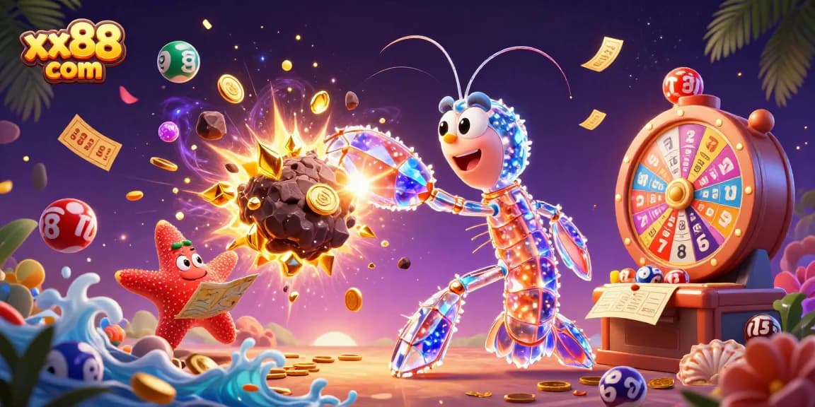 Engage in exciting action with xx88 com as the galactic samurai mantis shrimp battles for golden gems and lottery prizes.