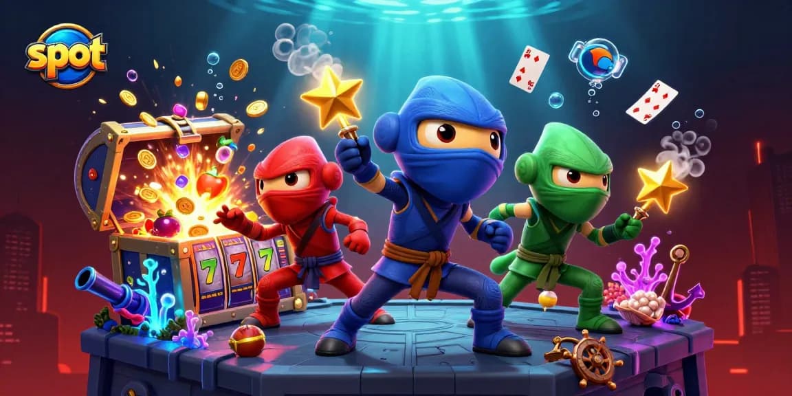 Engage in exciting slot gameplay with a dynamic illustration showcasing colorful elements and characters.