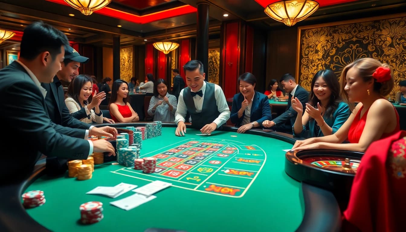 Kèo nhà cái 5 displayed on betting slips as players engage in exciting casino games.