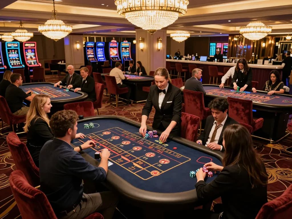 ONE88 live casino scene showing players engaged at roulette tables, highlighting excitement and elegance